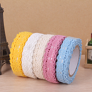 Flower Fabric Cord, with Double Side Adhesive Tape on the Other Side, Mixed Color, 18mm, about 2m/roll, 1roll/box, box: 69x52x16mm(OCOR-S091-1.8cm)