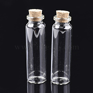 Glass Jar Glass Bottles Bead Containers, with Cork Stopper, Wishing Bottle, Clear, 75x22mm, Hole: 12.5mm, Capacity: 28ml(0.94 fl. oz)(AJEW-S074-02C)