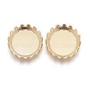 304 Stainless Steel Cabochon Settings, Lace Edge Bezel Cups, Flat Round, Golden, Tray: 12mm, 13x3.5mm(STAS-P249-12G)