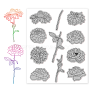 Rubber Clear Stamps, for Card Making Decoration DIY Scrapbooking, Flower Pattern, 22x18x0.8cm(DIY-WH0251-001)