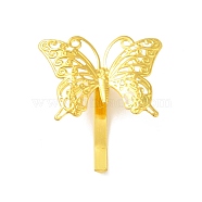 Alloy Hair Findings, Pony Hook, Ponytail Decoration Accessories, Butterfly, Real 18K Gold Plated, 37x35.5x10mm(OHAR-B003-03G)
