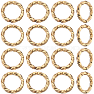 100Pcs Brass Open Jump Rings, Long-Lasting Plated, Twist Ring, Real 18K Gold Plated, 18 Gauge, 8x1mm, Inner Diameter: 6mm(KK-CN0002-53)