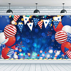 Polyester Hanging Banner Sign, Rectangle with Word, Party Decoration Supplies Celebration Backdrop, Balloon Pattern, Colorful, 110x185cm(AJEW-WH0190-051)