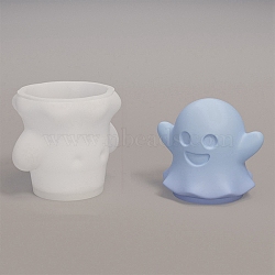 Halloween Ghost DIY Silicone Display Statue Molds, Portrait Sculpture Resin Casting Molds, Clay Craft Mold Tools, White, 95x80x60mm(SIMO-P007-A02)