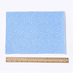 Floral Pattern Printed A4 Polyester Fabric Sheets, Self-adhesive Fabric, for Garment Accessories, Light Sky Blue, 30x21.5x0.03cm(DIY-WH0158-63A-11)