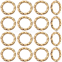 100Pcs Brass Open Jump Rings, Long-Lasting Plated, Twist Ring, Real 18K Gold Plated, 18 Gauge, 8x1mm, Inner Diameter: 6mm(KK-CN0002-53)