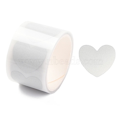 Iron on Reflect Light Stickers, for Clothes, Schoolbag Decorate, Heart Pattern, 2.1x2.2cm, 46pcs/roll(DIY-H148-A04)