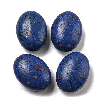 Dyed Synthetic Turquoise Beads, Oval, Blue, 30x22x14mm, Hole: 1mm