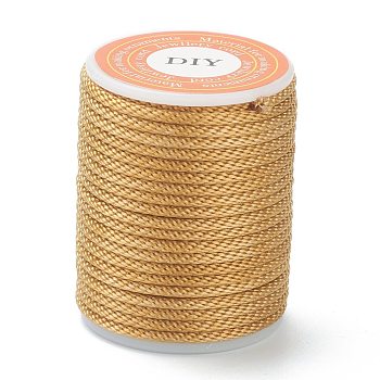 Polyester Braided Cords, for Jewelry Making Beading Crafting, Goldenrod, 1.5mm, about 4.37 yards(4m)/roll