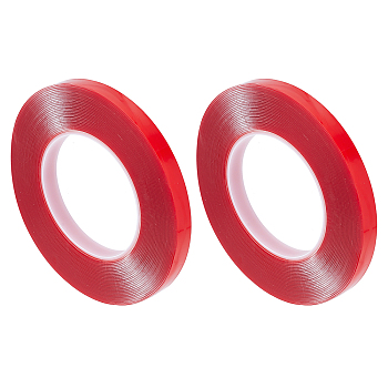 Acrylic Double-Sided Adhesive Tape, Heavy Duty Traceless Tape, Waterproof Tape for Arts & Craft, Dark Red, 1.2x0.1cm, 10m/roll