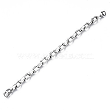 201 gros bracelet chaîne forçat en acier inoxydable pour homme femme(BJEW-S057-75)-2
