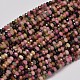 Faceted Rondelle Natural Tourmaline Bead Strands(G-F269-44)-1