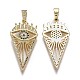 Brass Micro Pave Clear and Black Cubic Zirconia Pendants(X-ZIRC-A011-42G)-2