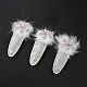 Christmas Snowflake Glitter Gretel Fabric with PU leather Snap Hair Clips(PHAR-G006-06P)-1