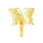 Alloy Hair Findings, Pony Hook, Ponytail Decoration Accessories, Butterfly, Real 18K Gold Plated, 37x35.5x10mm