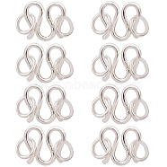 8Pcs 925 Sterling Silver S-Hook Clasps, M Clasps, Silver, 8x8.5x1mm, Hole: 3.6mm(STER-CN0001-26)