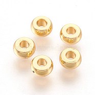 304 Stainless Steel Spacer Beads, Flat Round, Real 18K Gold Plated, 4x2mm, Hole: 1.6mm(X-STAS-E454-47G)