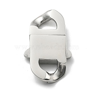 304 Stainless Steel Bayonet Clasps, Stainless Steel Color, 37x22x6mm, Hole: 6x9mm(STAS-B082-01F-P)