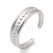 304 Stainless Steel Spot Open Cuff Ring for Women, Stainless Steel Color, US Size 8 1/2(18.5mm)(RJEW-I098-33P)