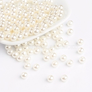 Imitation Pearl Acrylic Beads, Round, White, 6mm, hole: about 1mm, about 4500pcs(12A-9282)