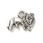 Tibetan Style Alloy Pendants, Cadmium Free & Lead Free, Lion, Antique Silver, 6x18.5x4mm, Hole: 2.5mm, about 793pcs/1000g(FIND-M047-54AS)