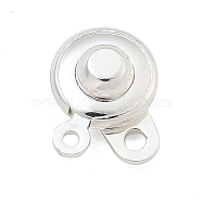 Brass Finding, Flat Round, 925 Sterling Silver Plated, 24mm(KK-P284-05S)