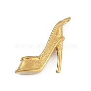 304 Stainless Steel Pendants, High Heel Shoes Charms, Golden, 13.5x16x3.5mm, Hole: 1.4mm(STAS-K291-05C-G)