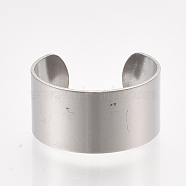 304 Stainless Steel Cuff Rings, Open Rings, Wide Band Rings, Platinum, Size 8, 18mm, 10mm(STAS-T045-22B-P)