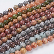 Natural Mixed Gemstone and Dyed Jade Beads Strands, Round, Mixed Color, 10mm, Hole: 1mm, about 39pcs/strand, 15.5 inch(G-G151-10mm-M2)