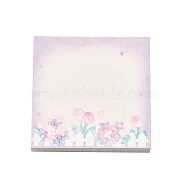 100 Sheets Flower Pattern Pad Sticky Notes, Sticker Tabs, for Office School Reading, Square, Plum, 80x80x0.1mm(DIY-B071-01D)