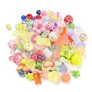 Opaque & Transparent Acrylic Beads, Mixed Shape, Mixed Color, 9~24x11~32x4.5~17mm, Hole: 1.5~4mm, about 300pcs/500g(MACR-M035-08)