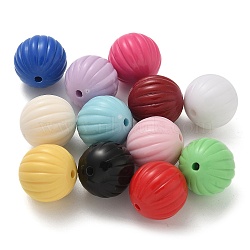 Opaque Acrylic Bbeads, Pumpkin, Mixed Color, 16mm, Hole: 2mm, 201pcs/500g(PACR-Q008-28B)