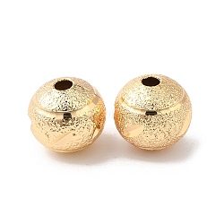 Brass Beads, Round, Real 18K Gold Plated, 8x7.5mm, Hole: 1.8mm(KK-K333-02B-G)