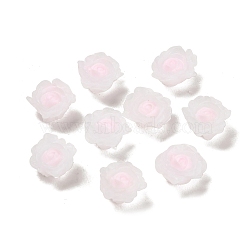 Luminous Resin Decoden Cabochons, Glow in the Dark Flower, Pink, 9.5x4.5mm(RESI-K036-06C)