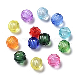 Transparent Acrylic Beads, Bead in Bead, Round, Pumpkin, Mixed Color, 10mm, Hole: 2mm(X-TACR-S089-10mm-M)