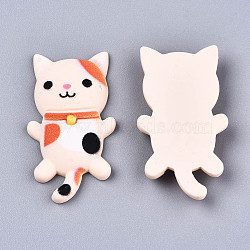 Resin Cabochons, Cat, Bisque, 37x21x6mm(CRES-R195-12)