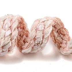 Polyester Crochet Lace Trim, Knitted Decor Trimming for Clothes Bridal Dress, Pink, 5/8 inch(16mm)(OCOR-Q058-22)