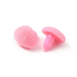 Plastic Safety Noses, Flocky Craft Nose, for DIY Doll Toys Puppet Plush Animal Making, with Gasket, Pink, 13.5x18x17mm, 100pcs/bag(FIND-WH0117-31C-02)