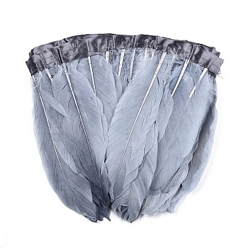 Fashion Goose Feather Cloth Strand Costume Accessories, Gainsboro, 100~180x38~62mm, about 2m/bag
