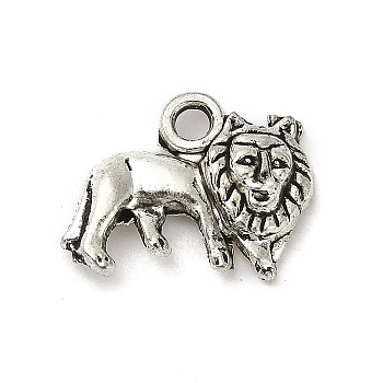 Tibetan Style Alloy Pendants, Cadmium Free & Lead Free, Lion, Antique Silver, 6x18.5x4mm, Hole: 2.5mm, about 793pcs/1000g