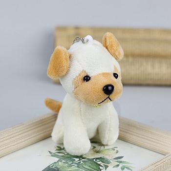 Cartoon PP Cotton Plush Simulation Soft Stuffed Animal Toy Dog Pendants Decorations, for Girls Boys Gift, White, 165mm
