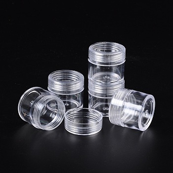 Plastic Bead Containers, Column, Clear, 56x34mm, Capacity: 50ml