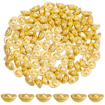 100Pcs Zinc Alloy Ingots/Gold Bars Display Decorations, for Dollhouse Accessories Pretending Prop Decorations, Golden, 9.5x7x5mm