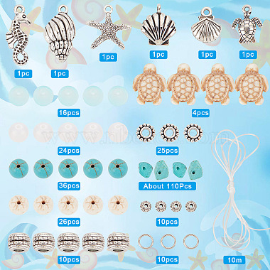 DIY Ocean Theme Bracelet Making Kit(DIY-SC0020-87)-2