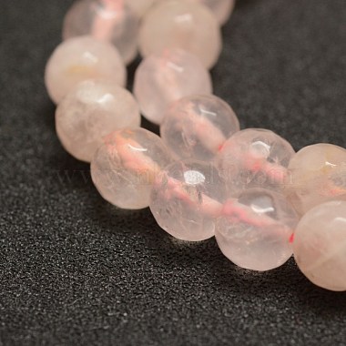 Boutons de perles de quartz de rose naturelle facetté(G-F449-8mm)-3