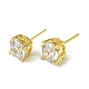 Brass with Cubic Zirconia Stud Earrings(EJEW-G379-01G)-1