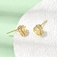 Brass Micro Pave Cubic Zirconia Stud Earrings(EJEW-G471-17G)-2