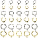 16Pcs 201 Stainless Steel Huggie Hoop Earring Findings, with Horizontal Loop and 316 Surgical Stainless Steel Pins, Mixed Color, 11~20x11~18x3mm, Hole: 2.5mm, Pin: 1mm(STAS-FS0002-27A)