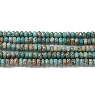 Natural Turquoise Beads Strands, Rondelle, 6x4mm, Hole: 0.6mm, about 105pcs/strand, 15.94''(40.5cm)(G-P506-03C-02)