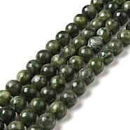 Natural Taiwan Jade Beads, Round, Olive, about 10mm in diameter, hole: 1mm, about 38pcs/strand, 15 inch(X-Z0NCT014)